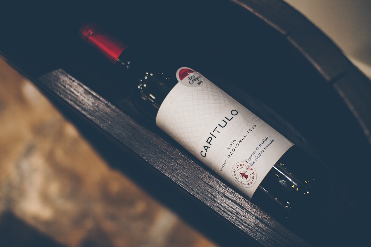 Bottle of Capítulo 2015 Vinho Regional Tejo — wine from the Ribatejo region near Tomar, Portugal