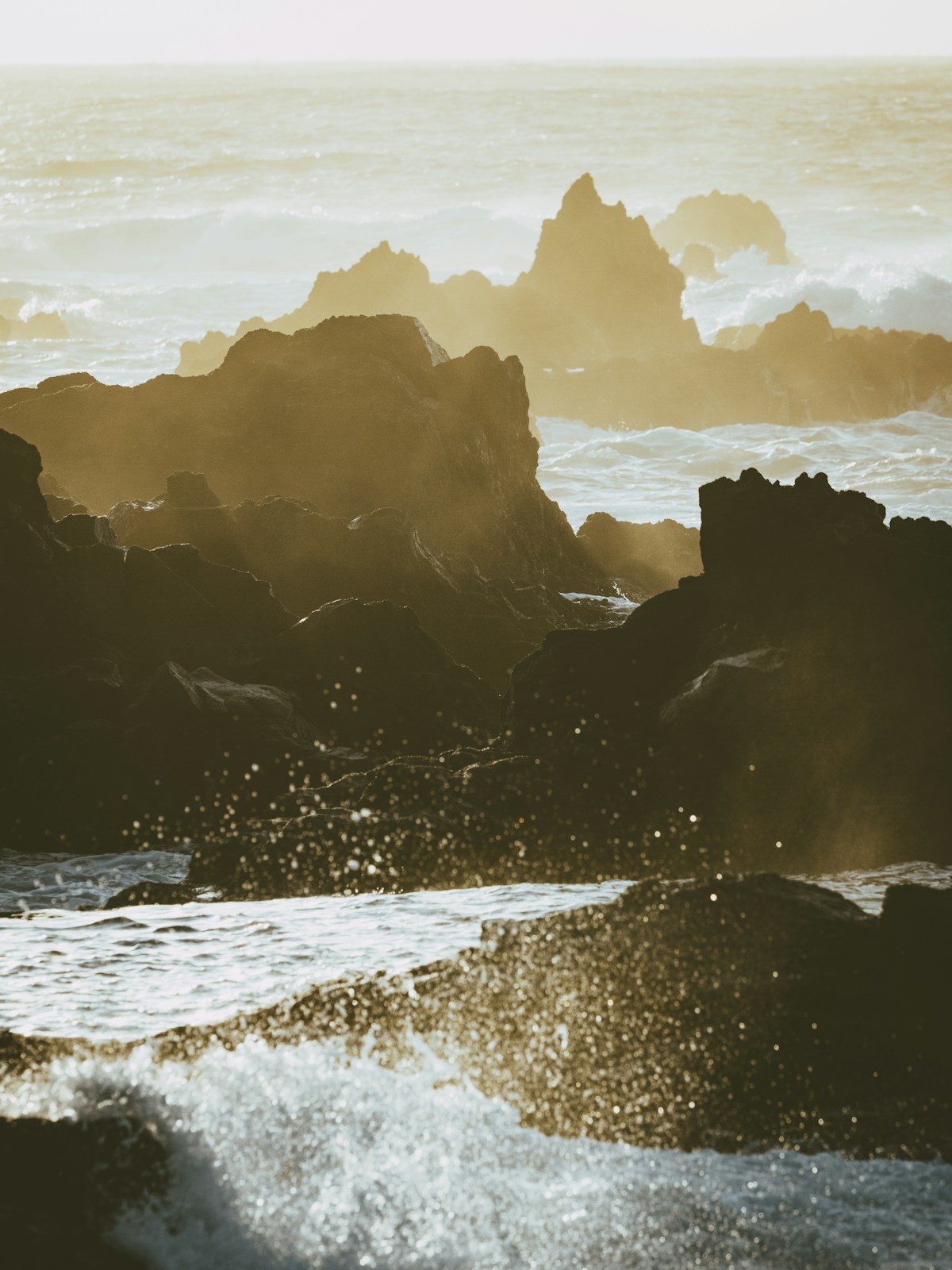 Volcanic rocky coastline with Atlantic waves, São Miguel, Azores, Portugal